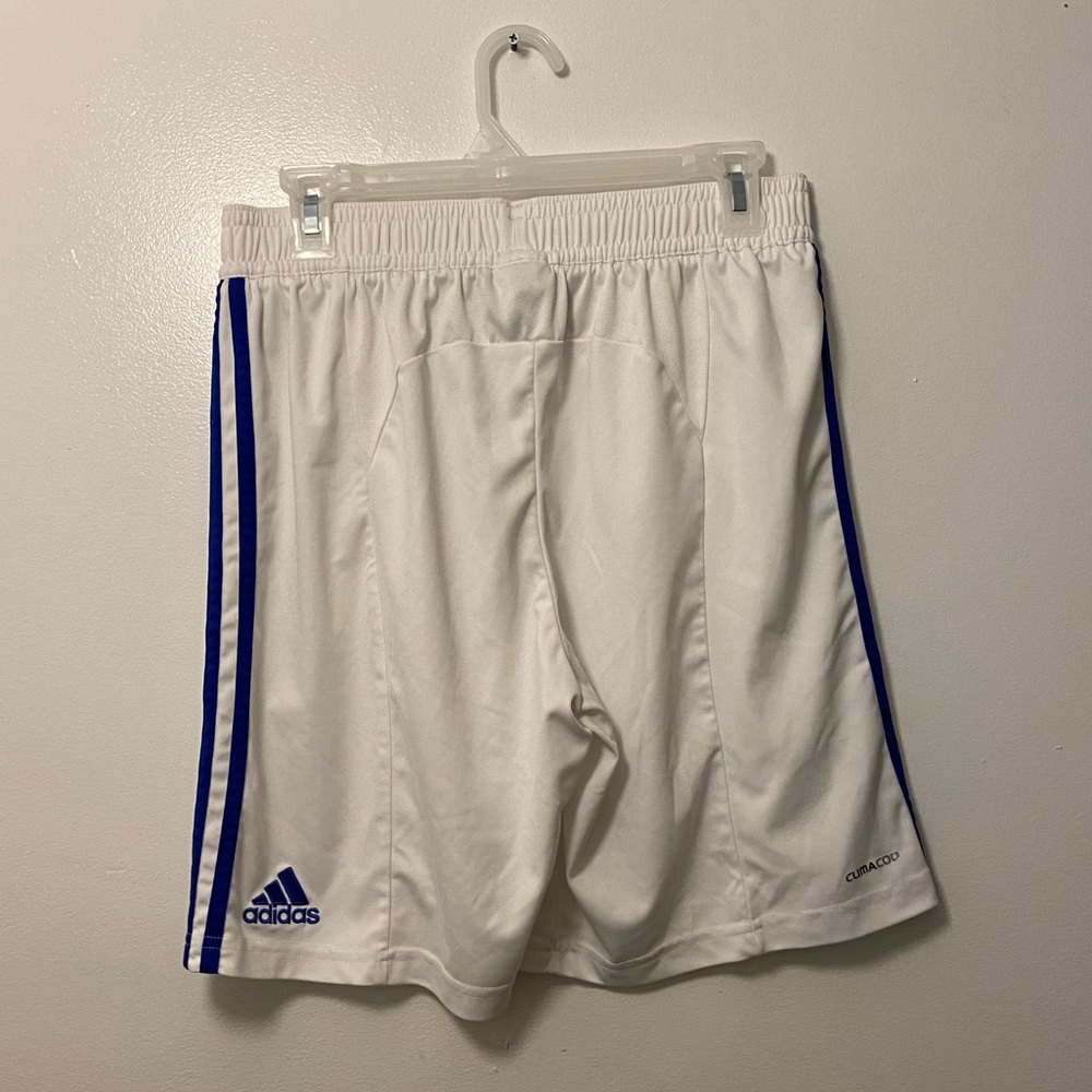 ADIDAS Climacool Men's White / Blue Stripes Active Gym Basketball Shorts Sz. M - Picture 2 of 7